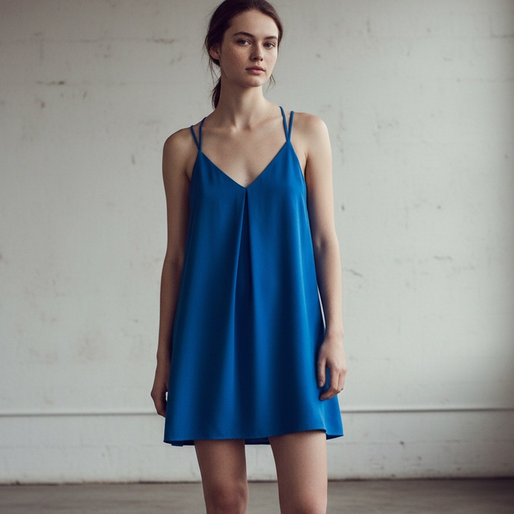 Alice + Olivia Blue Strappy Back Mini Dress Size small